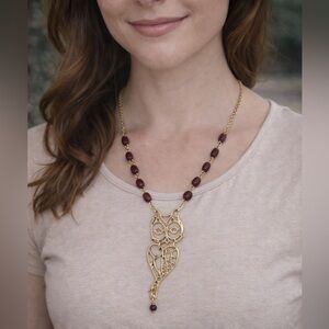 Pilgrim Danish Design Owl Gold Plated Necklace